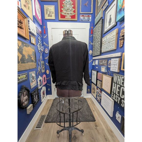 Sz 2XL Vanity 3/4 Sleeve Blazer w/ Ruffle Hem - Picture 4 of 15